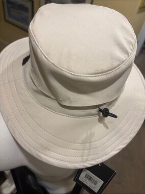 Cream Outdoor Tilley Golf Hat with Adjustable Chin Cord